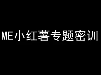 ME小红薯专题密训-小红书电商教程-Zv头条