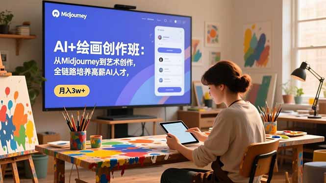AI+绘画创作班：从Midjourney到艺术创作，全链路培养高薪AI人才，月入3w+-站长V课