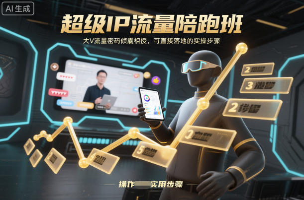 超级IP流量陪跑班,大V流量密码倾囊相授,可直接落地的实操步骤