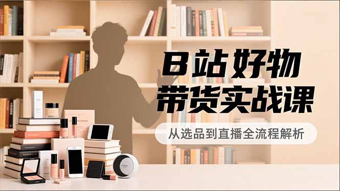 B站好物带货实战课，账号定位、选品拍摄、运营变现，全流程教学，实现UP主月入过万-站长V课