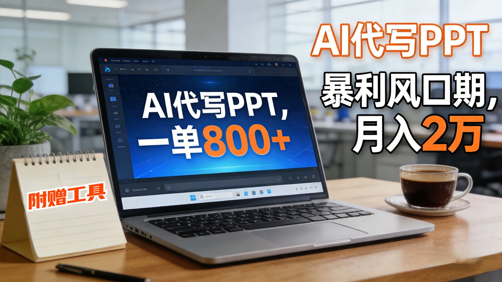 AI 代写做 PPT!一单狂赚 800+,风口期月入 2 万(工具 + 提示词直接送)-站长V课