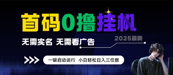 首码0撸全自动挂G项目，无需实名无需看广告，小白轻松日入3位数，多号短阵收益无上限【揭秘】-Zv头条