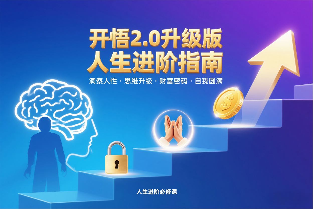开悟2.0升级版人生进阶指南，洞察人性-思维升级-财富密码-自我圆满-站长V课