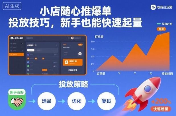小店随心推爆单投放技巧,新手也能快速起量-站长V课