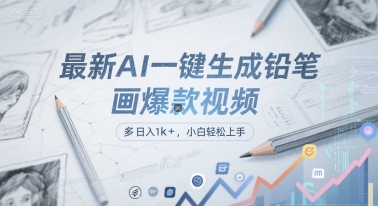 最新AI一键生成铅笔画爆款视频，多平台分发，日 入1k+，小白轻松上手【揭秘】-Zv头条
