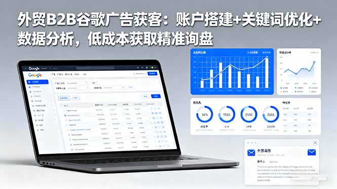 外贸B2B 谷歌广告获客:账户搭建+关键词优化+数据分析 低成本获取精准询盘-站长V课