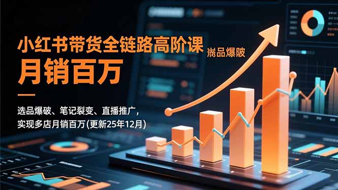 小红书带货全链路高阶课,选品爆破、笔记裂变、直播推广,实现多店月销百万(更新25年12月-站长V课