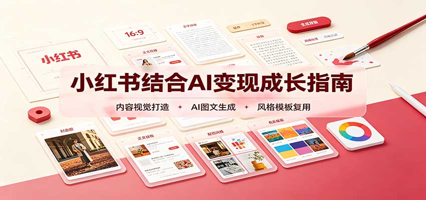 小红书结合AI变现成长指南:账号精准定位,内容视觉打造,搭建可复制流量获客体系-站长V课