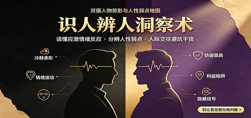识人辨人终极心法:读懂应激情绪反应,分辨人性弱点,人际交往避坑干货-站长V课