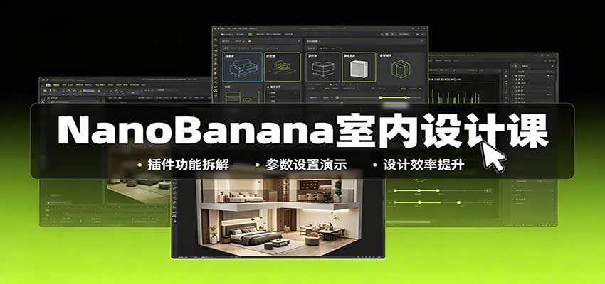 NanoBanana室内设计课:无限画布配置,插件实操,生图改图视频制作-站长V课
