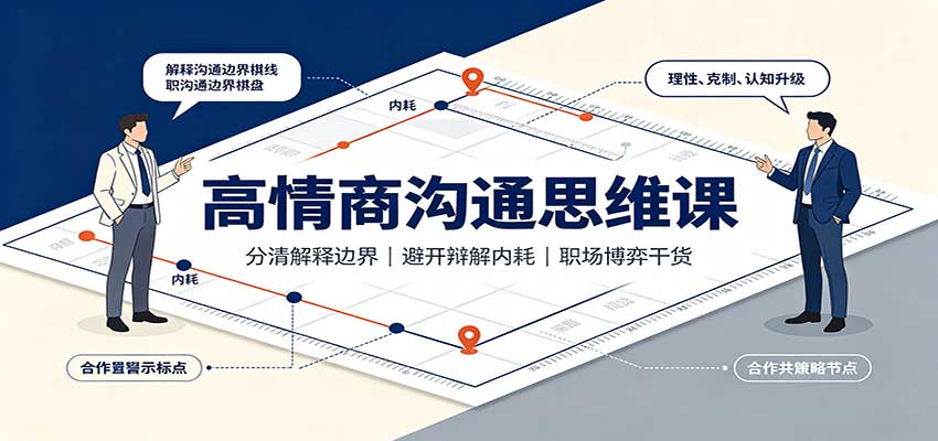 高情商沟通思维课:分清解释边界,避开辩解内耗,职场博弈干货-站长V课