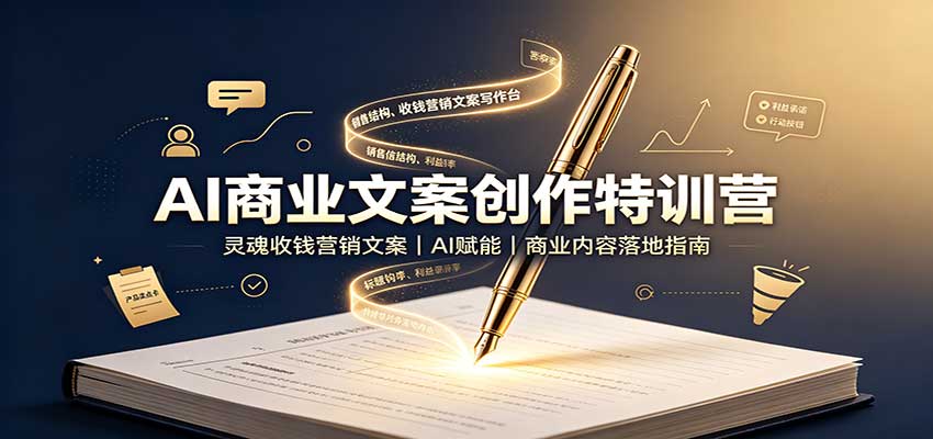 AI商业文案创作特训营:灵魂收钱营销文案,AI赋能,商业内容落地指南-站长V课
