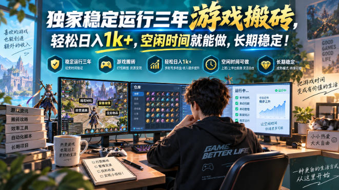 三款AI自动化游戏副业，日入千元，可批量矩阵操作适合新手小白！-站长V课