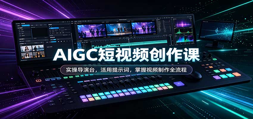AIGC短视频创作课：实操导演台，活用提示词，掌握视频制作全流程-站长V课