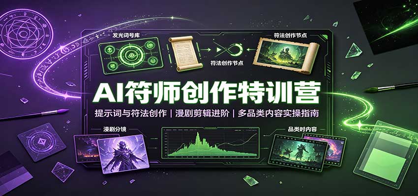 AI符师创作特训营:提示词与符法创作,漫剧剪辑进阶,多品类内容实操指南-站长V课