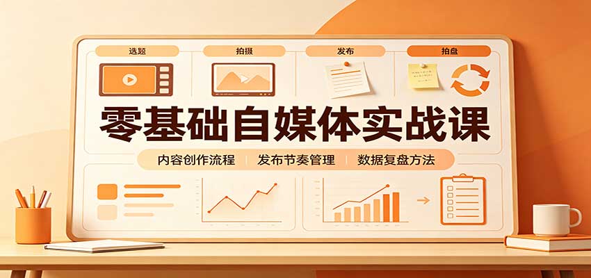 零基础自媒体实战课:赛道人设冷启动,内容创作复盘,公私域商业闭环-站长V课
