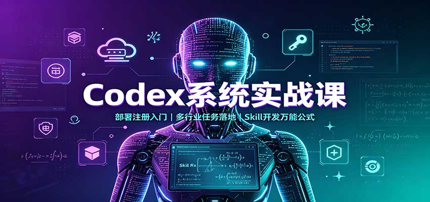 Codex系统实战课:部署注册入门,多行业任务落地,Skill开发万能公式-站长V课