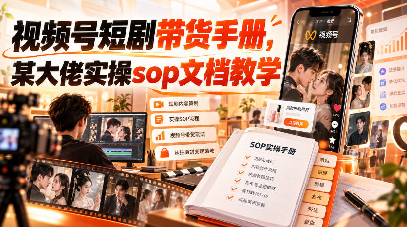视频号短剧带货手册，某大佬实操sop文档教学-站长V课