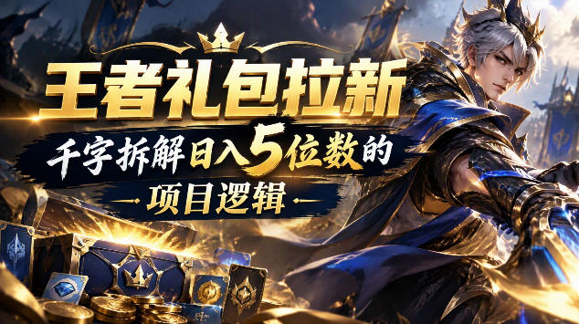 王者游戏礼包拉新_千字拆解日入5位数的项目逻辑-站长V课