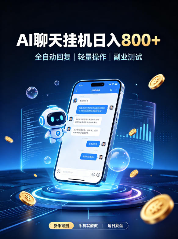 AI聊天挂G项目,日入800➕,全自动操作,适用个人副业,支持工作室矩阵操作【揭秘】-站长V课