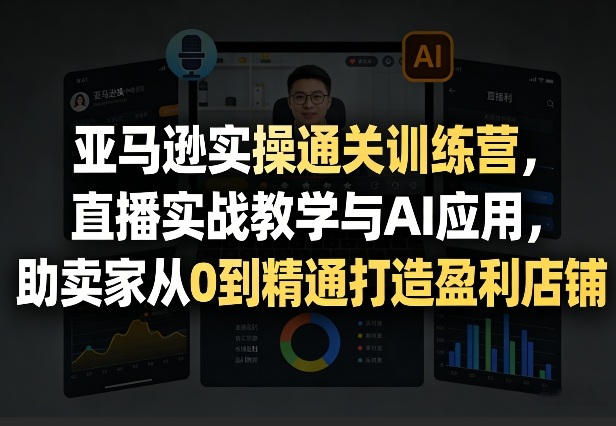 亚马逊实操通关训练营，直播实战教学与AI应用，助卖家从0到精通打造盈利店铺(更新9月30日)-站长V课