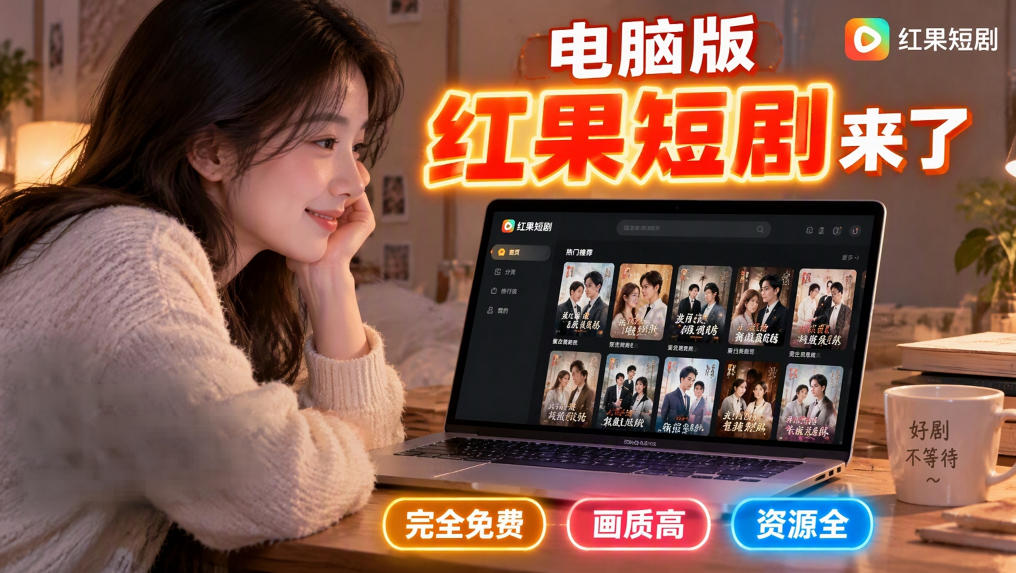 手机看短剧费眼？电脑版红果短剧来了，完全免费、画质高、资源全-站长V课