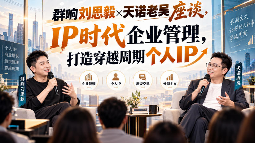 群响刘思毅×天诺老吴座谈，IP时代企业管理，打造穿越周期个人IP-站长V课