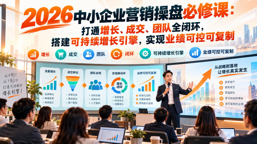 2026中小企业营销操盘必修课：打通增长、成交、团队全闭环，搭建可持续增长引擎，实现业绩可控可复制-站长V课