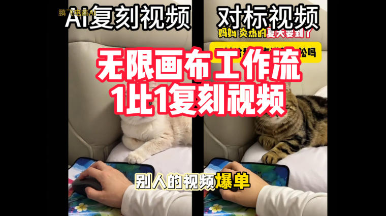 宠物带货视频复刻,无限画布工作流1比1,不用拍摄、不用布景、不用真人出镜,几分钟就能做出一条专业带货视频-站长V课