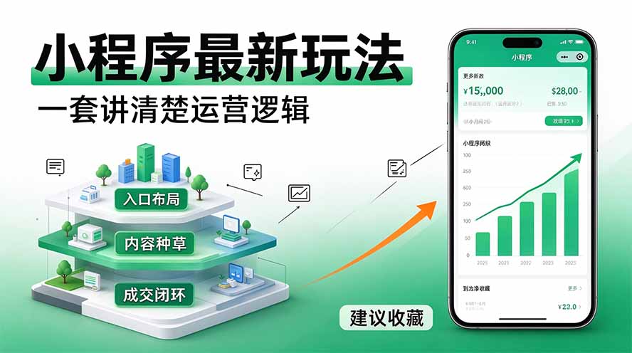 微信小程序最新玩法 四种收益来源,单日收入400+-站长V课