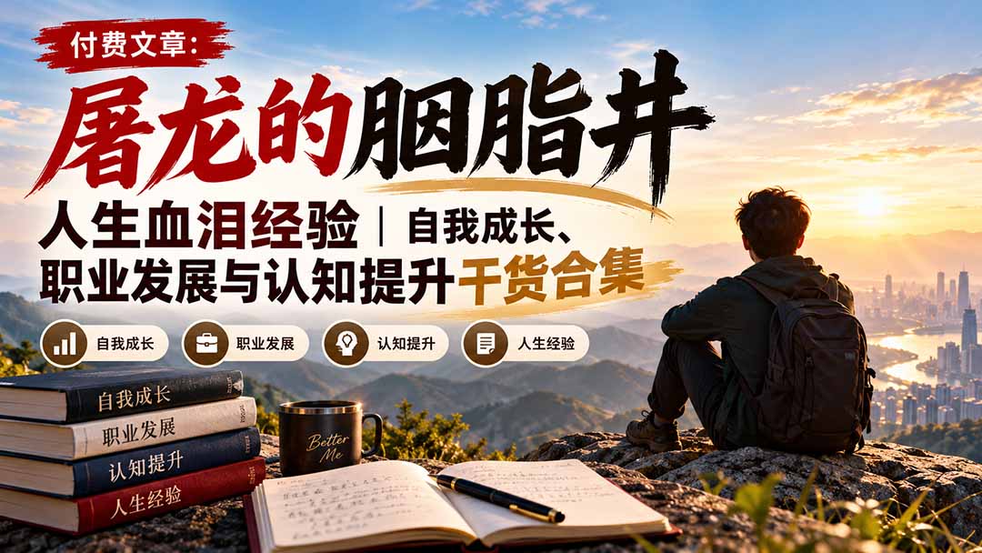 付费文章:屠龙的胭脂井人生血泪经验|自我成长、职业发展与认知提升干货合集-站长V课