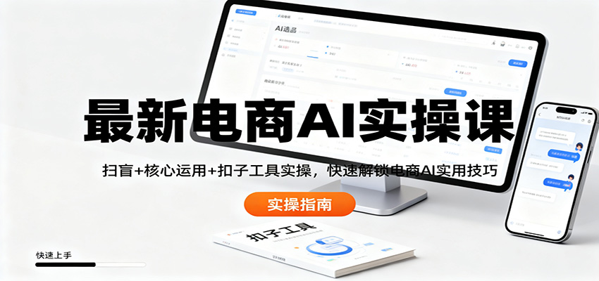 最新电商AI实操课:扫盲+核心运用+扣子工具实操,快速解锁电商AI实用技巧-站长V课