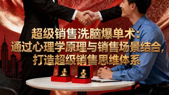 超级销售洗脑爆单术:通过心理学原理与销售场景结合,打造超级销售思维体系-站长V课