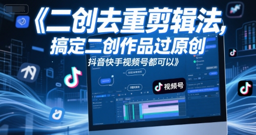 短视频二创去重剪辑法，搞定二创作品过原创，抖音快手视频号都可以-Zv头条
