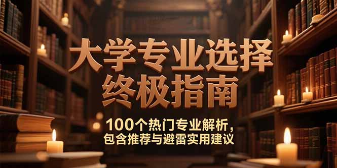 付费文：大学专业选择终极指南,100个热门专业解析,包含推荐与避雷实用建议-Zv头条