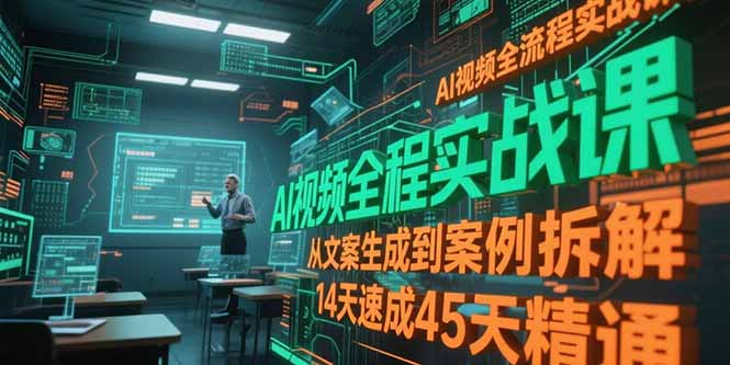 AI视频全流程实战课，从文案生成到案例拆解，14天速成45天精通-Zv头条