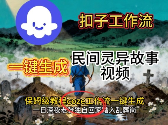 Coze扣子工作流一键生成民间灵异故事视频，保姆级教程搭建教学-站长V课