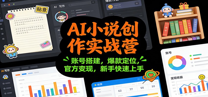 AI小说创作实战营：账号搭建，爆款定位，官方变现，新手快速上手-站长V课