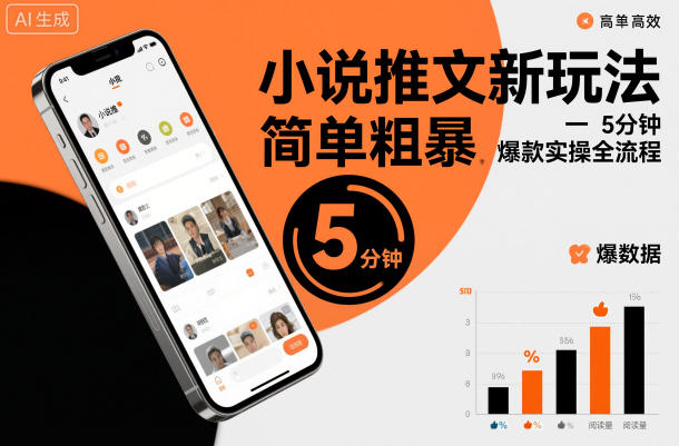 小说推文新玩法,简单粗爆,5分种一个爆款实操全流程-站长V课