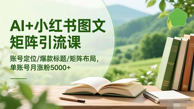 AI+小红书图文矩阵引流课:账号定位/爆款标题/矩阵布局/单账号月涨粉5000+-站长V课