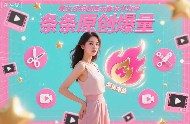美女视频搬运去重技术教学,条条原创爆量-站长V课