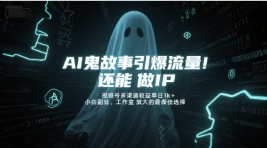 AI鬼故事引爆流量，还能做IP，视频号多渠道收益单日1k+，小白副业、工作室放大的最佳选择-Zv头条
