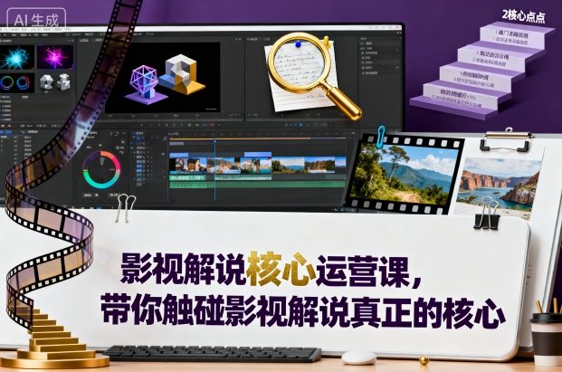 影视解说核心运营课，带你触碰影视解说真正的核心-站长V课