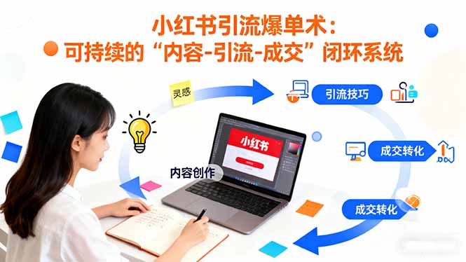 小红书引流爆单术：构建一套低成本 可持续的“内容-引流-成交”闭环系统-站长V课