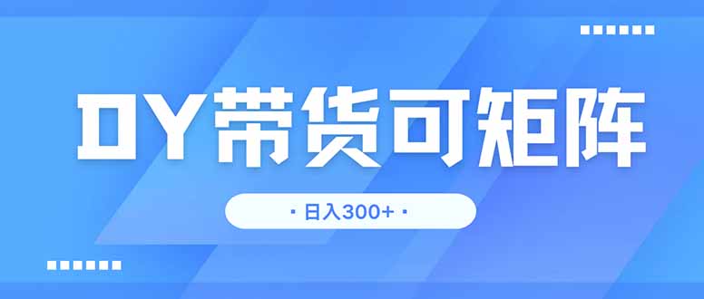 DY带货，日入300＋矩阵无上限-Zv头条