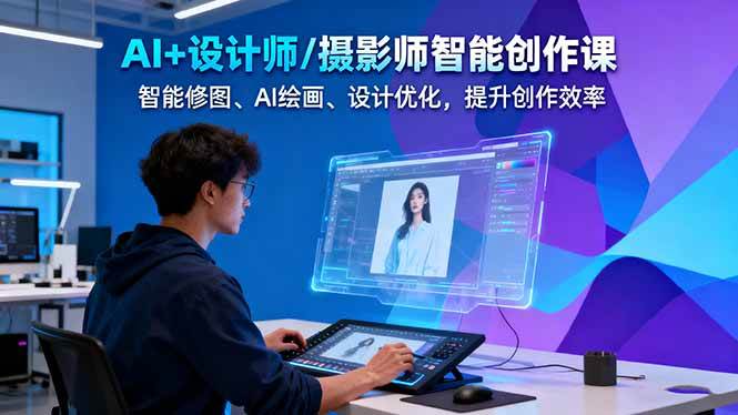 AI+设计师/摄影师智能创作课：智能修图、AI绘画、设计优化，提升创作效率-站长V课