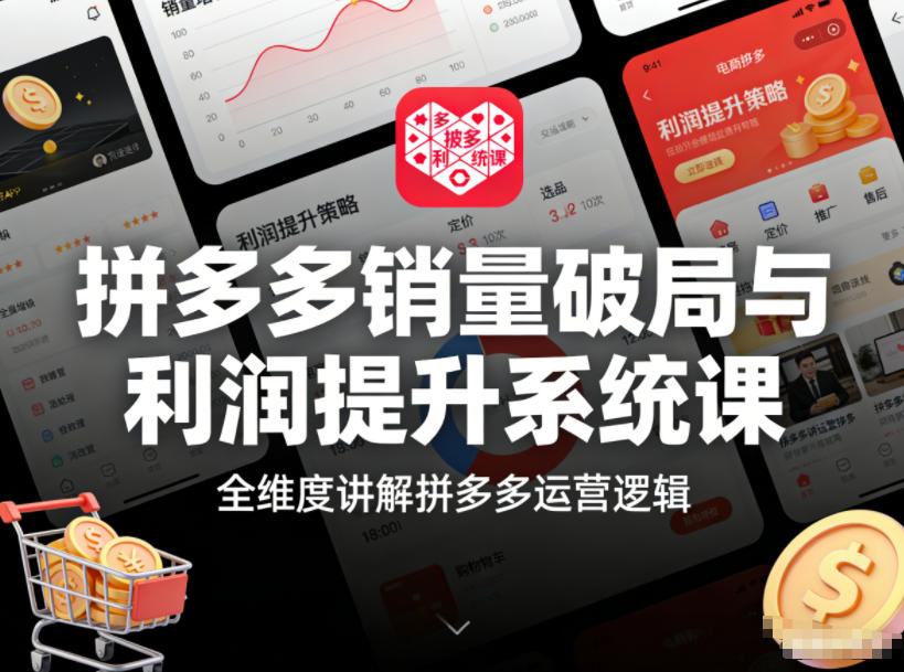 拼多多销量破局与利润提升系统课，全维度讲解拼多多运营逻辑-站长V课