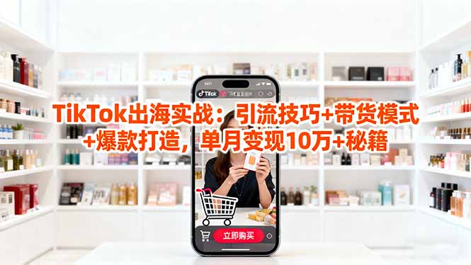 「TikTok出海实战」引流技巧+带货模式+爆款打造,单月变现10万+秘籍-站长V课
