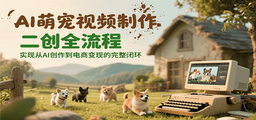 AI萌宠视频制作二创全流程，实现从AI创作到电商变现的完整闭环-Zv头条