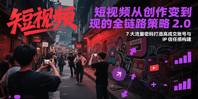 短视频从创作到变现的全链路策略2.0，7大流量密码构建IP信任感打造高成交账号-Zv头条